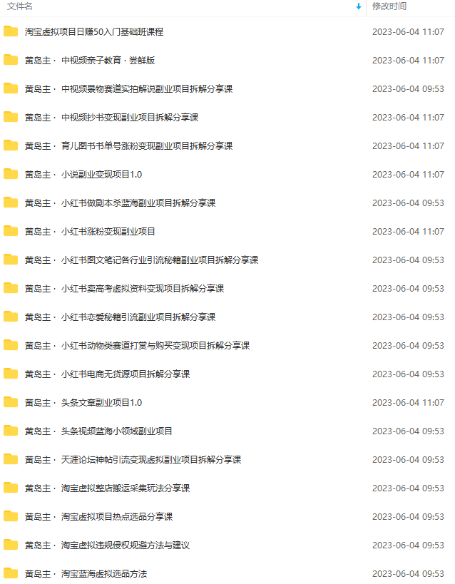 图片[2]-(1056期）黄岛主副业多套热门项目合集：日入几十到几百不等（完整教程+资料+素材）-北少网创